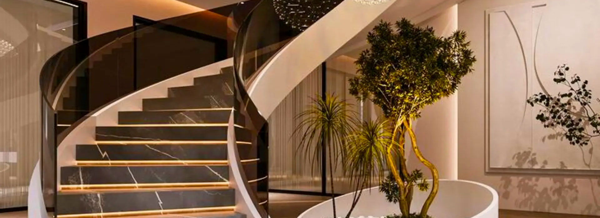 طراحی راه پله ساختمان اداری و مسکونی