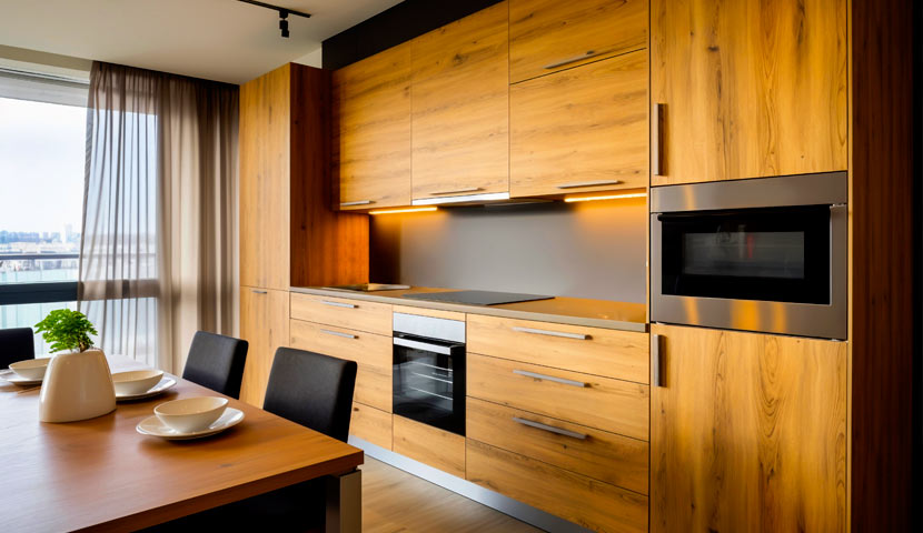 کابینت مدرن آشپزخانه چوبی