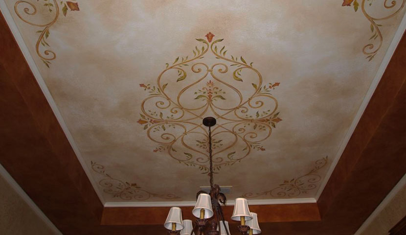 نقاشی سقف اتاق خواب کوچک