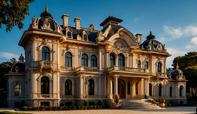 طراحی نمای ویلا کلاسیک