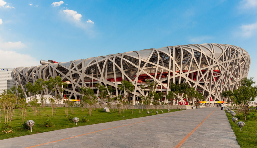 طراحی نمای ساختمان مدرن استادیوم ملی پکن