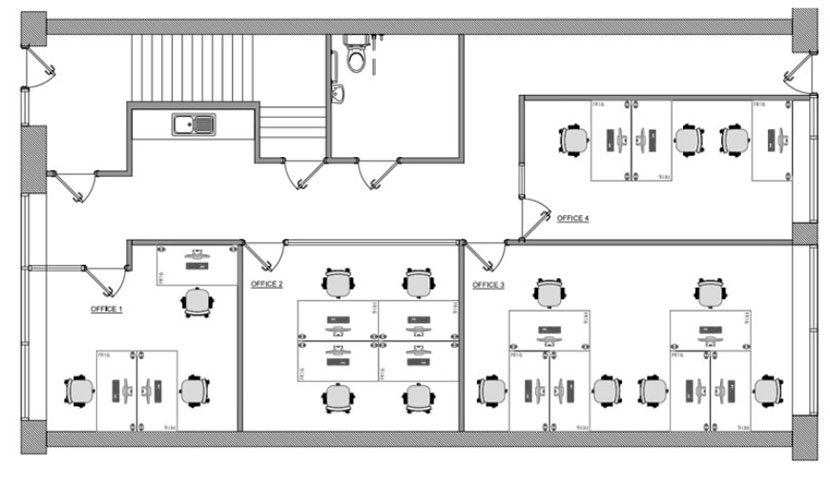 طراحی پلان ساختمان اداری کارخانه