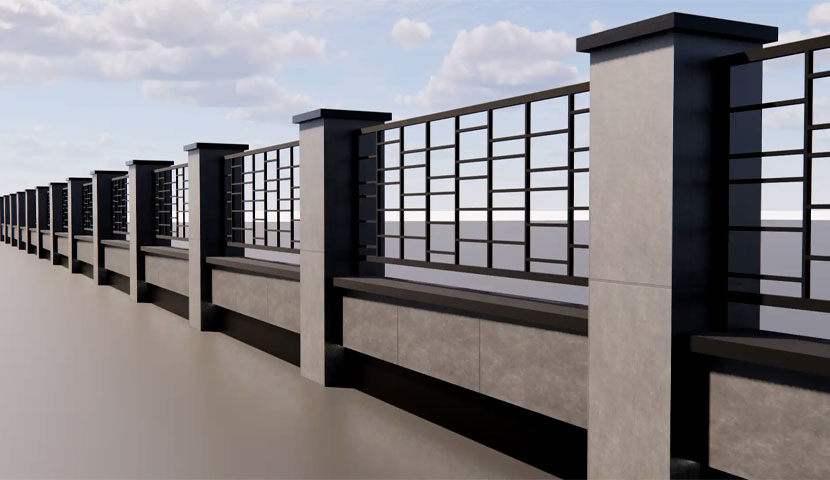 طرا‌حی دیوار محو‌طه کار‌خانه