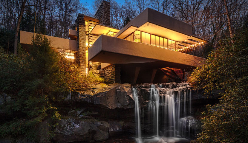 طراحی نمای مدرن خانه آبشار