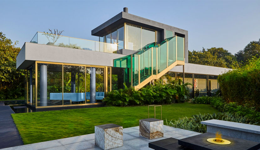 طراحی ویلا باغ شیشه ای