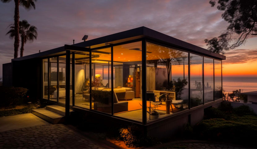 طراحی ویلا شیشه ای