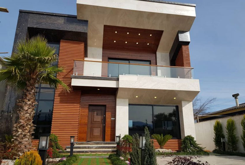 اجرای نمای مدرن ویلای چوبی اجرای نمای ویلا