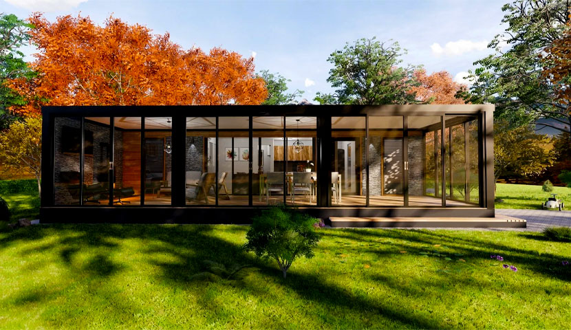 طراحی ویلا شیشه ای مینیمال