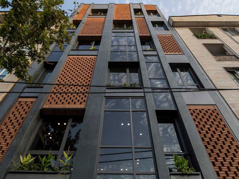 طراحی نمای مدرن ساختمان ارغوان تهران