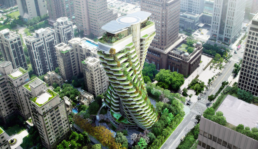 نمای مدرن ساختمان آگورا گاردن در تایوان