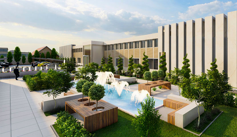 طراحی محوطه کارخانه مدرن 