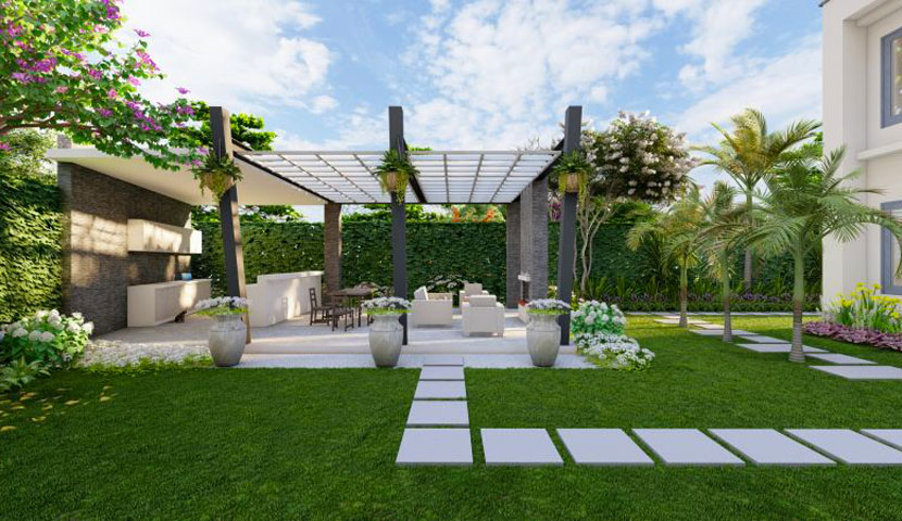 طراحی فضای سبز ویلا مدرن