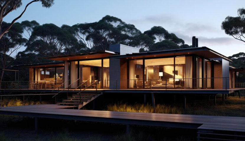 طراحی ویلا یک طبقه فلت