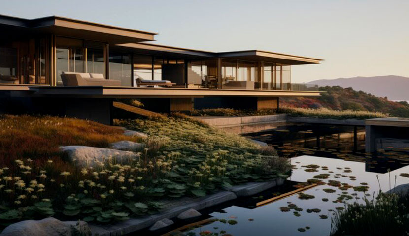 طراحی ویلا یک طبقه فلت