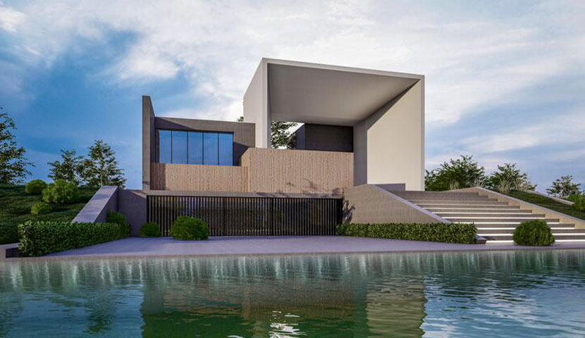 طراحی ویلا یک طبقه مدرن