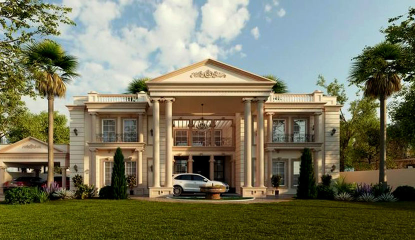 طراحی نمای رومی ویلا 