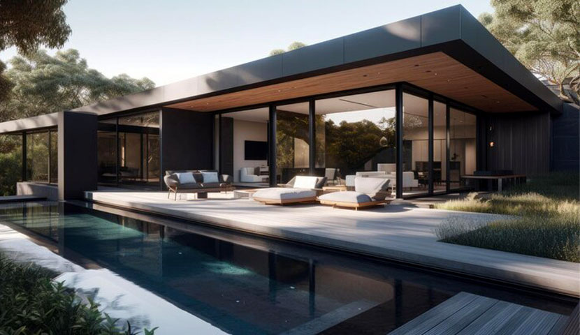 طراحی ویلا یک طبقه ساده