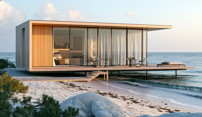 طراحی ویلا شیشه ای کوچک