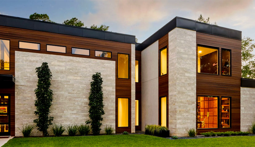 طراحی نمای ویلا سنگی 