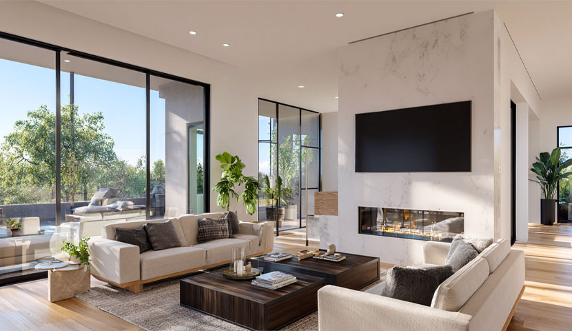 طراحی داخلی ویلا فلت