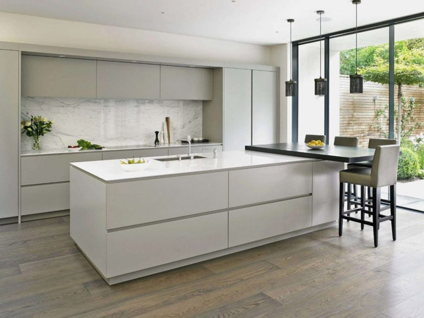 طراحی داخلی آشپزخانه مدرن سفید