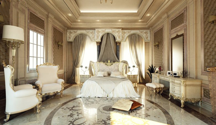طراحی داخلی اتاق خواب سلطنتی