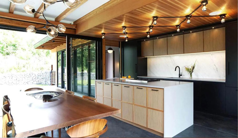 طراحی سقف چوبی آشپزخانه