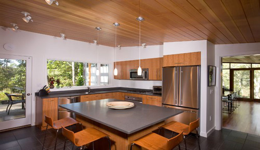 طراحی خاص سقف چوبی آشپزخانه