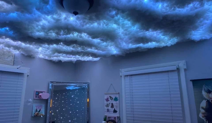 طراحی مدرن سقف اتاق خواب ابری