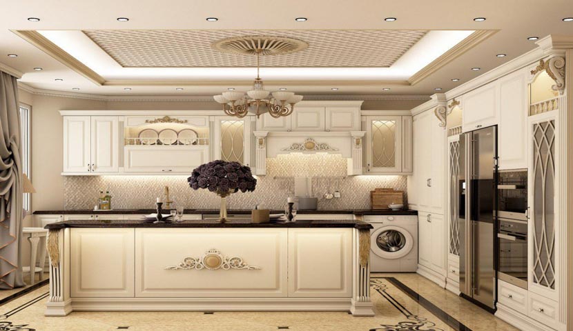 طراحی آشپزخانه کلاسیک و لوکس