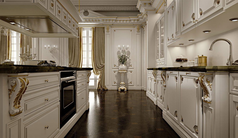طراحی کابینت کلاسیک آشپزخانه