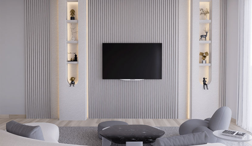 طراحی تی وی وال ساده 