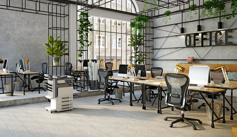 طراحی دکوراسیون دفترکار ساده و شیک