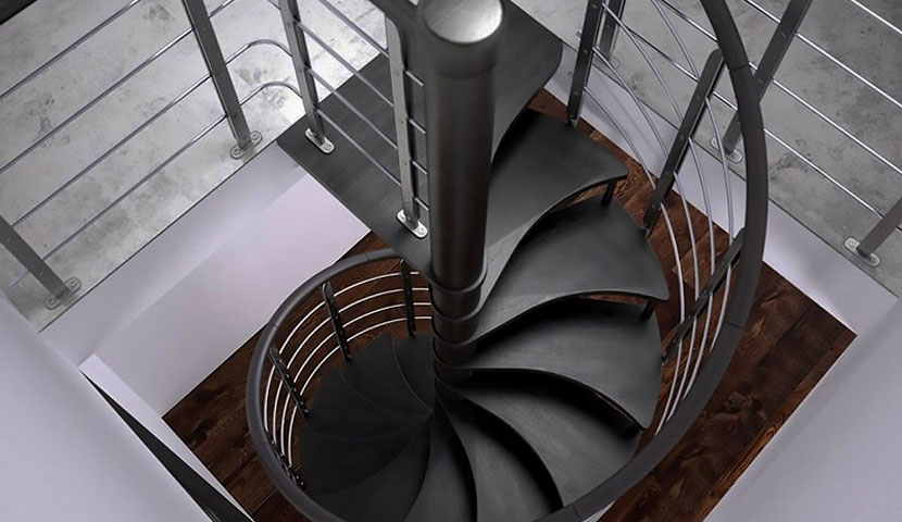 طراحی راه پله فلزی ساختمان صنعتی