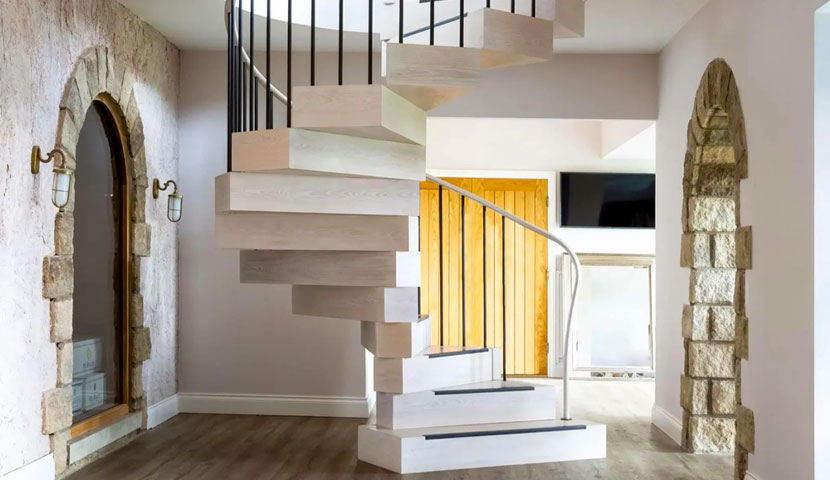 طراحی راه پله مارپیچ ساختمان