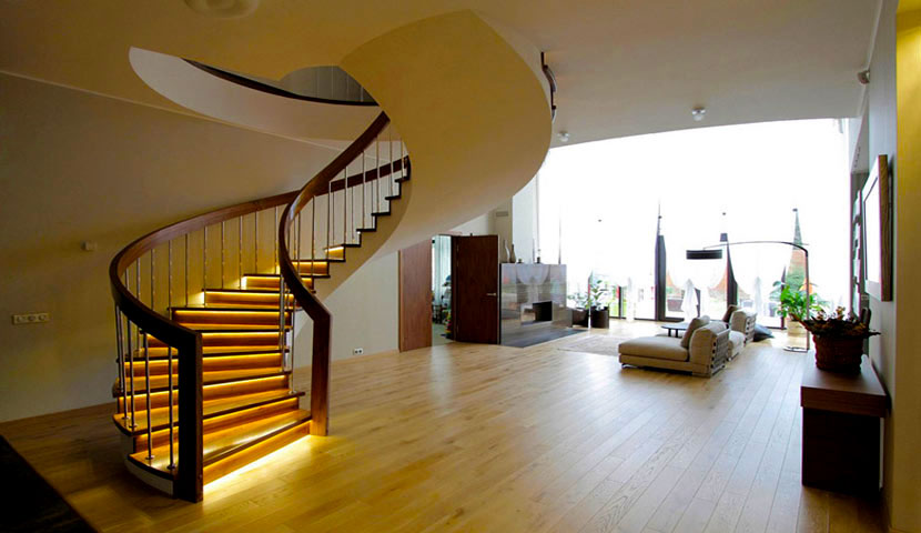 طراحی راه پله مارپیچ ساختمان