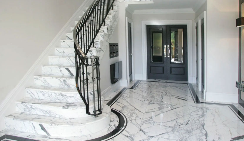 طراحی سنگی راه پله ساختمان