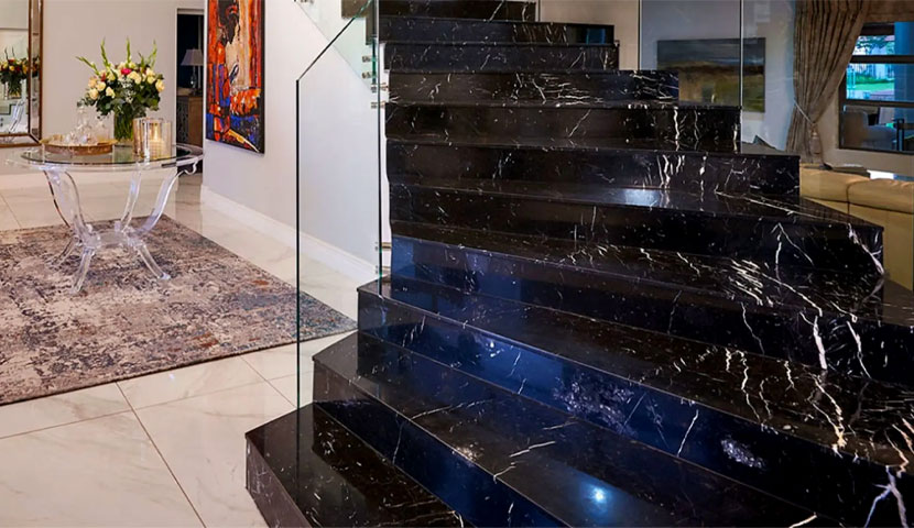 طراحی سنگی راه پله ساختمان