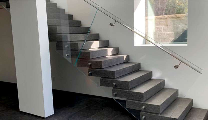 طراحی سنگی راه پله ساختمان