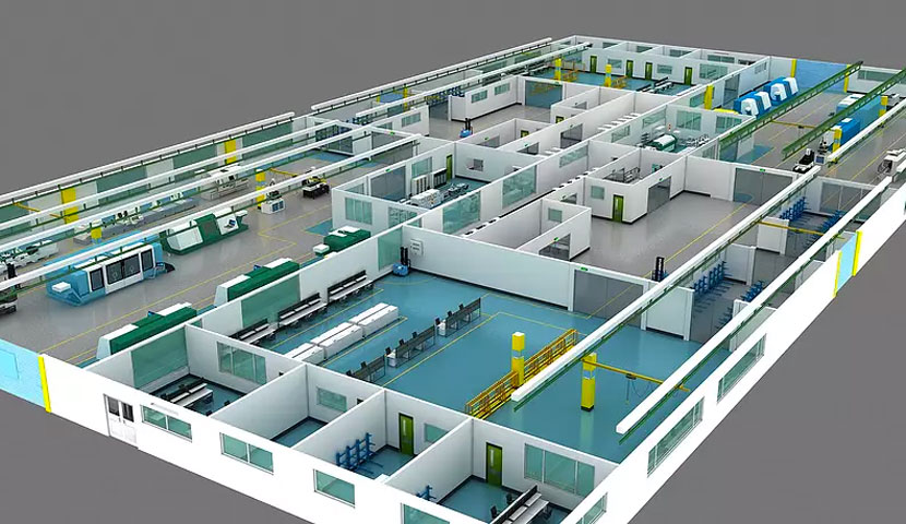 طراحی نقشه داخلی کارخانه صنعتی