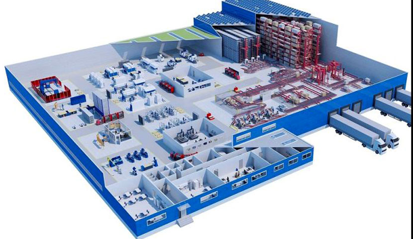 طراحی نقشه داخلی کارخانه صنعتی