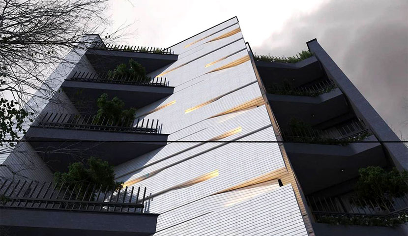 طراحی نمای برج به سبک مدرن