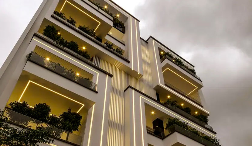 طراحی نمای برج به سبک مدرن