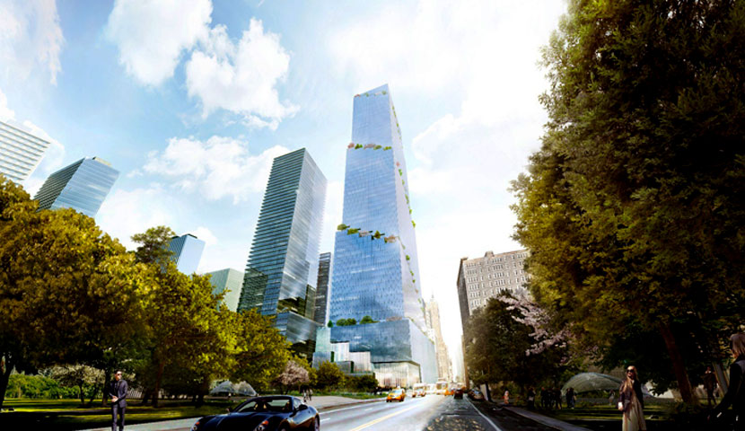 طراحی نمای برج شیشه ای