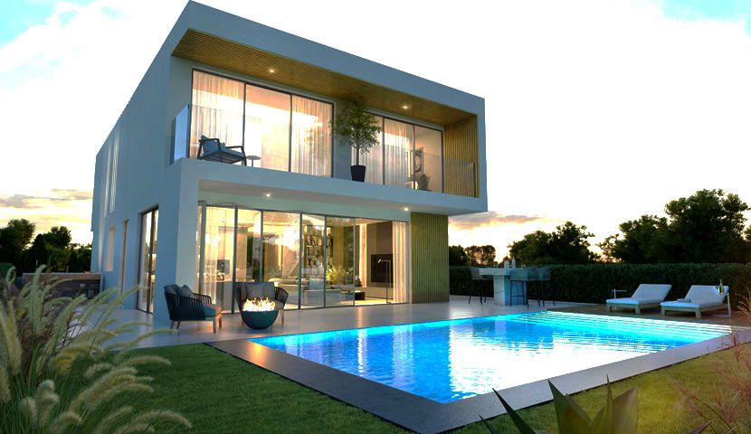 طراحی ویلا دوبلکس مدرن کوچک 