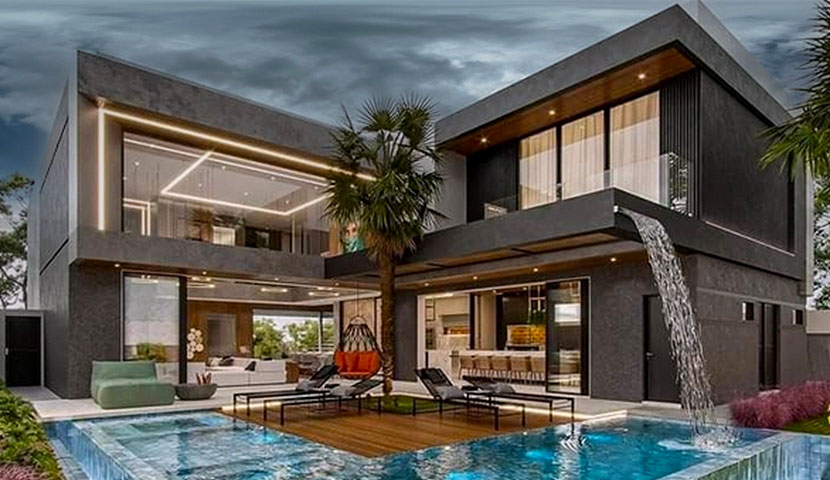 طراحی ویلا دوبلکس مدرن کوچک 