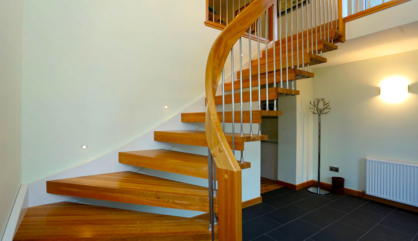 طراحی چوبی راه پله ساختمان