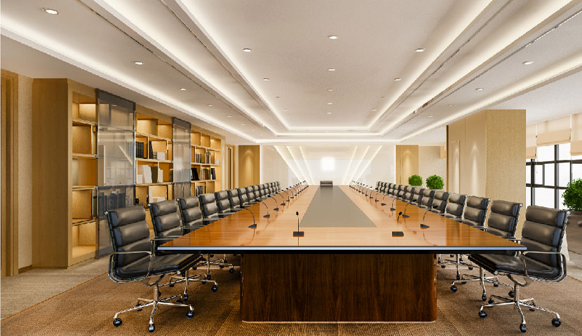 چیدمان میز کنفرانس خطی 