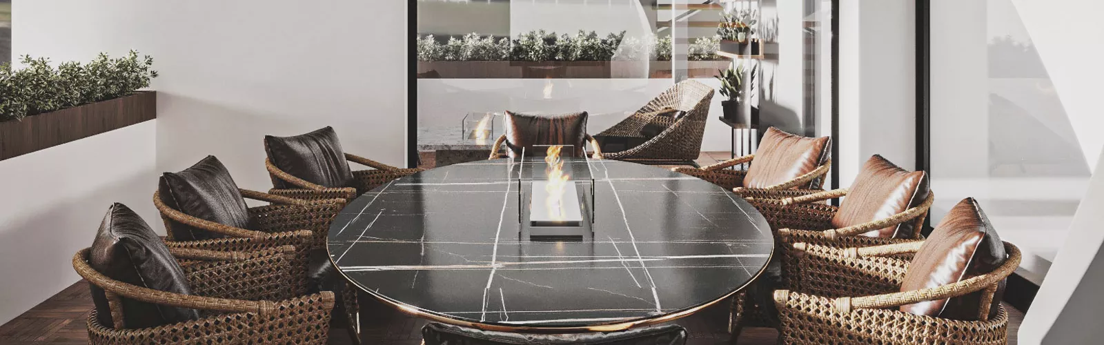 طراحی تراس مدرن ویلا ساری