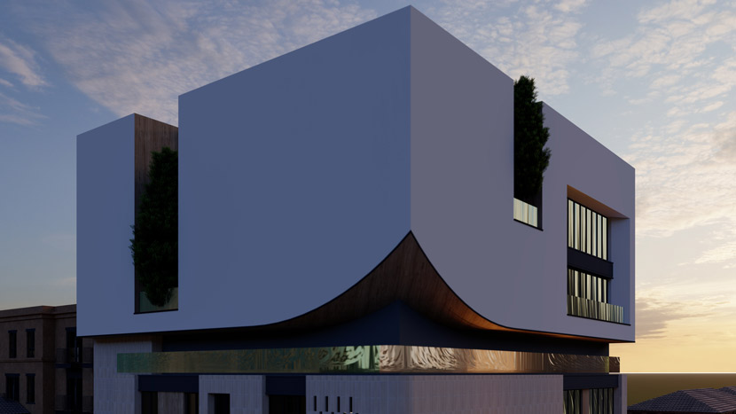 طراحی نمای ساختمان بام